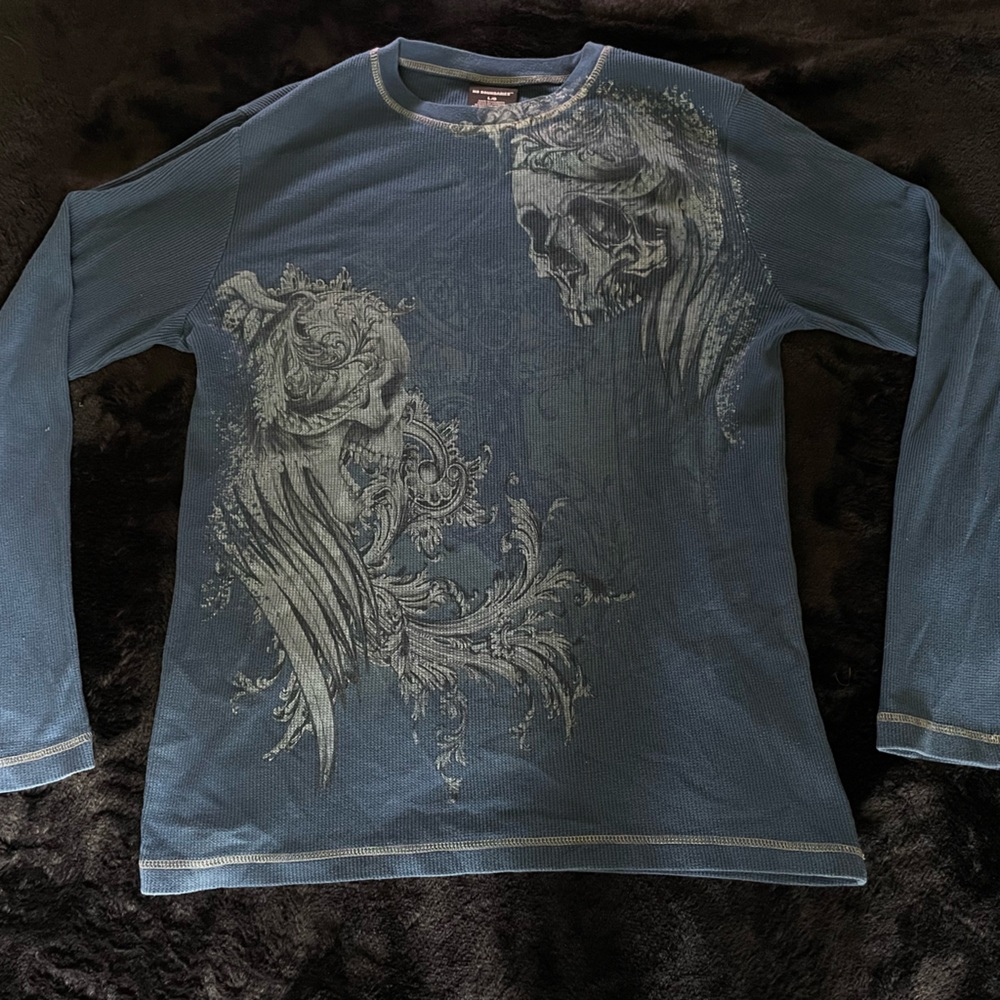 Vintage Y2K No Boundaries Skull Tee